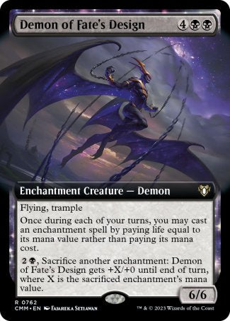 (762) Magic The Gathering Commander Masters: Extras Single: Demon of Fate's Design (V.2)  Rare