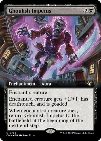 (763) Magic The Gathering Commander Masters: Extras Single: Ghoulish Impetus (V.2)  Rare