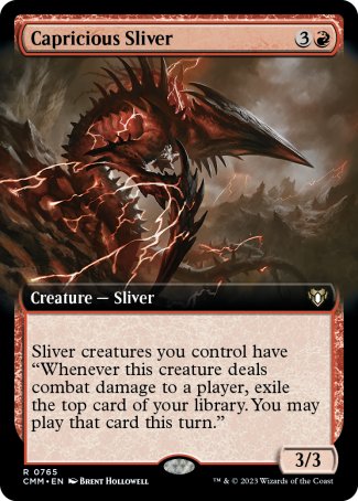 (765) Magic The Gathering Commander Masters: Extras Single: Capricious Sliver (V.2) Holo Rare