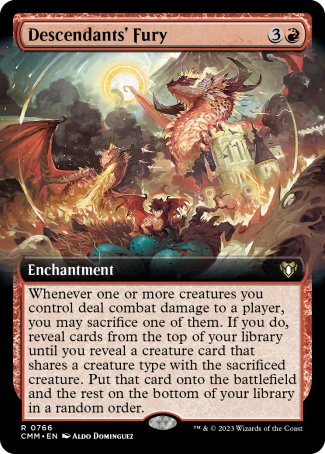 (766) Magic The Gathering Commander Masters: Extras Single: Descendants' Fury (V.2)  Rare