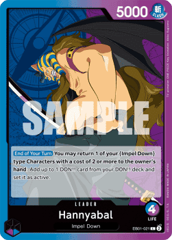 (021) One Piece TCG EB01: Memorial Collection Single: Hannyabal (EB01-021) (V.1)  Leader