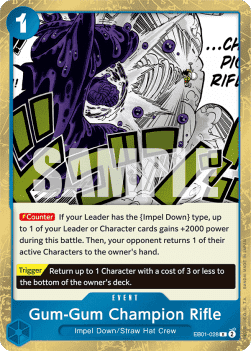 (028) One Piece TCG EB01: Memorial Collection Single: Gum-Gum Champion Rifle (EB01-028)  Rare