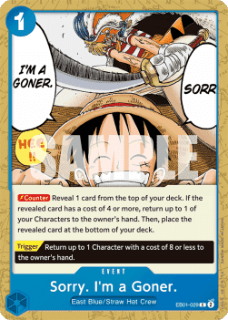 (029) One Piece TCG EB01: Memorial Collection Single: Sorry. I'm a Goner. (EB01-029)  Common