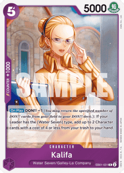 (031) One Piece TCG EB01: Memorial Collection Single: Kalifa (EB01-031) (V.1)  Rare
