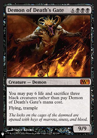 (092) Magic The Gathering The List Single: Demon of Death's Gate  Mythic