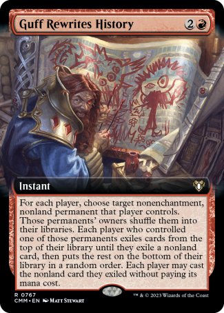 (767) Magic The Gathering Commander Masters: Extras Single: Guff Rewrites History (V.2) Holo Rare