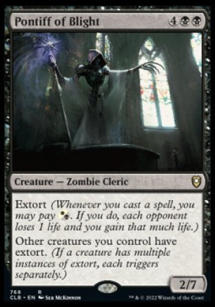 (768) Magic The Gathering Commander Legends: Battle for Baldur's Gate: Extras Single: Pontiff of Blight  Rare