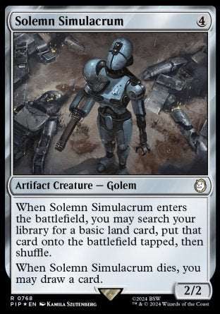 (768) Magic The Gathering Universes Beyond: Fallout: Extras Single: Solemn Simulacrum (V.2)  Holo Rare