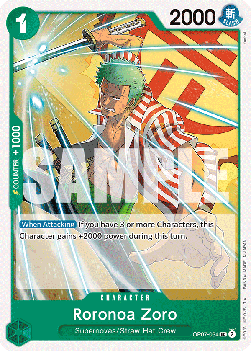 (034) One Piece TCG OP07: 500 Years into the Future Single: Roronoa Zoro (OP07-034)  Uncommon