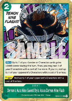 (036) One Piece TCG OP07: 500 Years into the Future Single: Demonic Aura Nine-Sword Style Asura Demon Nine Flash (OP07-036)  Rare