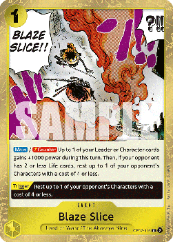 (116) One Piece TCG OP07: 500 Years into the Future Single: Blaze Slice (OP07-116)  Rare
