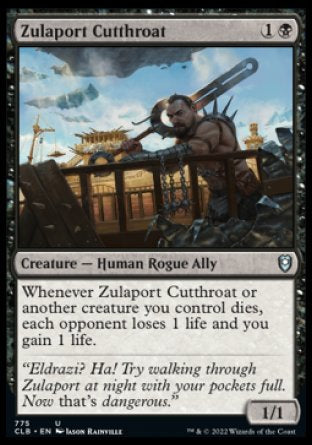 (775) Magic The Gathering Commander Legends: Battle for Baldur's Gate: Extras Single: Zulaport Cutthroat  Uncommon