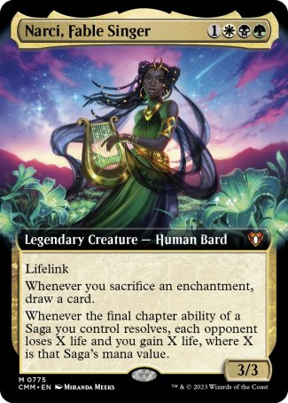 (775) Magic The Gathering Commander Masters: Extras Single: Narci, Fable Singer (V.2)  Mythic