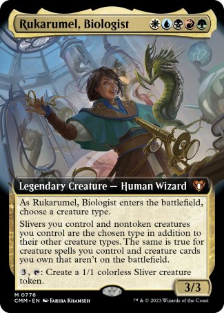 (776) Magic The Gathering Commander Masters: Extras Single: Rukarumel, Biologist (V.2) Holo Mythic