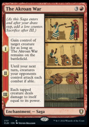 (777) Magic The Gathering Commander Legends: Battle for Baldur's Gate: Extras Single: The Akroan War  Rare