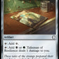 (778) Magic The Gathering Universes Beyond: Fallout: Extras Single: Talisman of Resilience  Uncommon