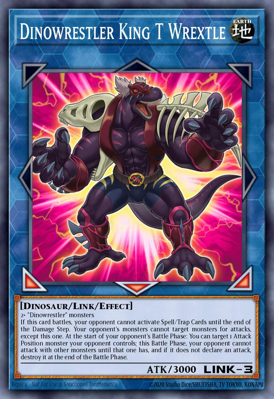(187) YuGiOh TCG MP19: 2019 Gold Sarcophagus Tin Mega Pack Single: Dinowrestler King T Wrextle  Common