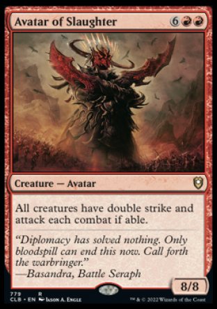 (779) Magic The Gathering Commander Legends: Battle for Baldur's Gate: Extras Single: Avatar of Slaughter  Rare