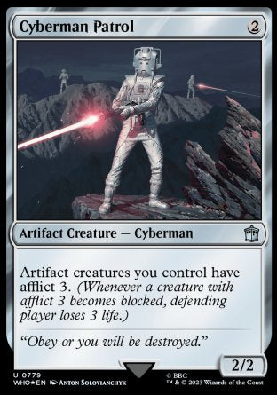 (779) Magic The Gathering Universes Beyond: Doctor Who: Extras Single: Cyberman Patrol (V.2) Holo Uncommon