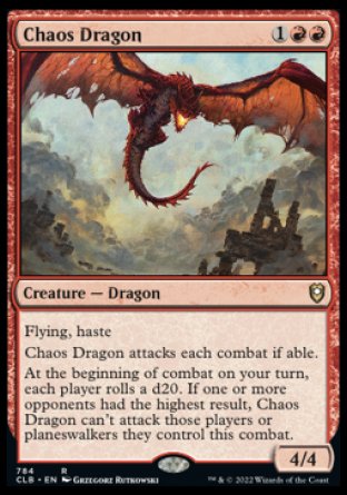 (784) Magic The Gathering Commander Legends: Battle for Baldur's Gate: Extras Single: Chaos Dragon  Rare