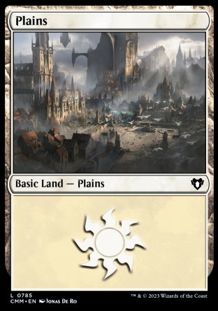 (785) Magic The Gathering Commander Masters: Extras Single: Plains (V.6)  Land