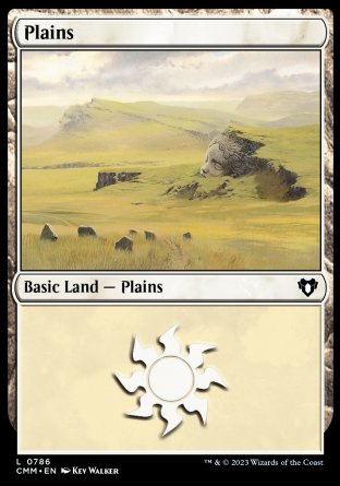 (786) Magic The Gathering Commander Masters: Extras Single: Plains (V.7)  Land