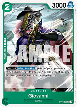 (026) One Piece TCG OP08: Two Legends Single: Giovanni (OP08-026)  Common