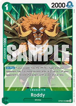 (033) One Piece TCG OP08: Two Legends Single: Roddy (OP08-033)  Common