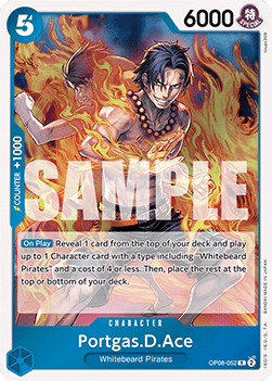 (052) One Piece TCG OP08: Two Legends Single: Portgas.D.Ace (OP08-052) (V.1)  Rare