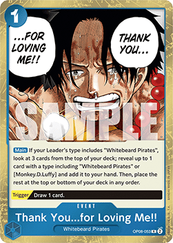 (053) One Piece TCG OP08: Two Legends Single: Thank You...for Loving Me!! (OP08-053)  Rare