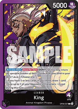 (057) One Piece TCG OP08: Two Legends Single: King (OP08-057) (V.1)  Leader
