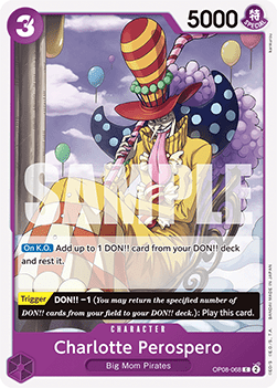 (068) One Piece TCG OP08: Two Legends Single: Charlotte Perospero (OP08-068)  Common