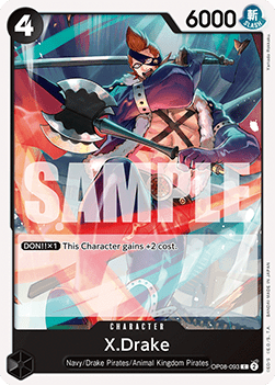 (093) One Piece TCG OP08: Two Legends Single: X.Drake (OP08-093)  Common