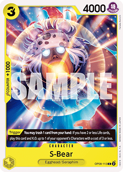 (113) One Piece TCG OP08: Two Legends Single: S-Bear (OP08-113)  Common