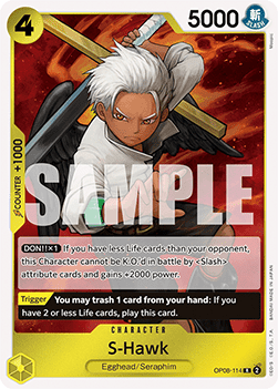 (114) One Piece TCG OP08: Two Legends Single: S-Hawk (OP08-114)  Rare