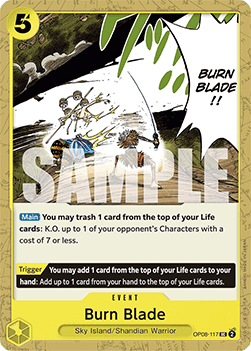 (117) One Piece TCG OP08: Two Legends Single: Burn Blade (OP08-117)  Uncommon