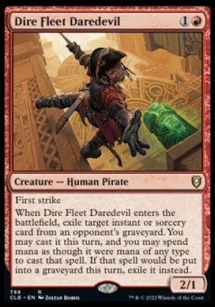 (788) Magic The Gathering Commander Legends: Battle for Baldur's Gate: Extras Single: Dire Fleet Daredevil  Rare