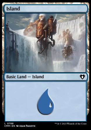(788) Magic The Gathering Commander Masters: Extras Single: Island (V.4)  Land