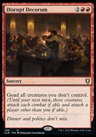 (789) Magic The Gathering Commander Legends: Battle for Baldur's Gate: Extras Single: Disrupt Decorum Holo Rare