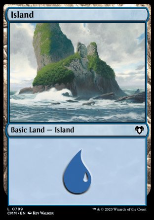 (789) Magic The Gathering Commander Masters: Extras Single: Island (V.5)  Land