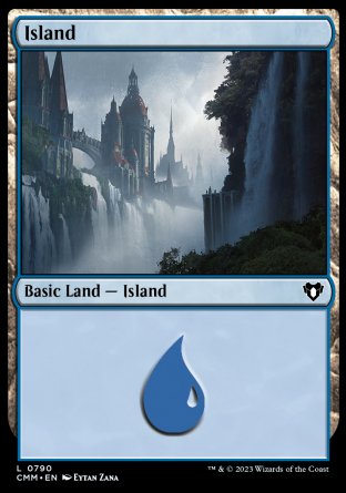 (790) Magic The Gathering Commander Masters: Extras Single: Island (V.6)  Land