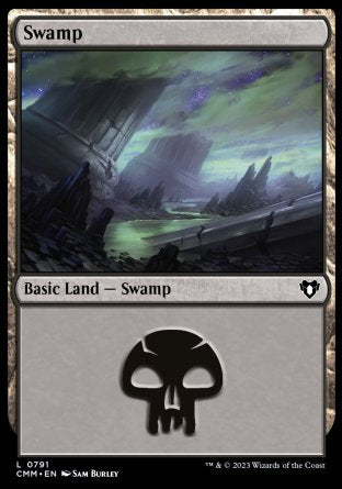 (791) Magic The Gathering Commander Masters: Extras Single: Swamp (V.4)  Land