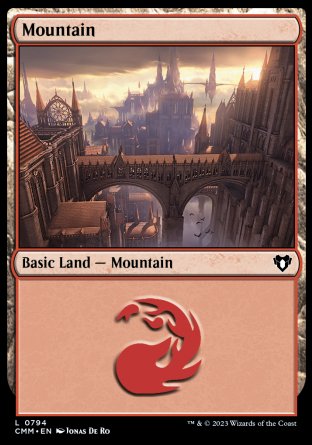 (794) Magic The Gathering Commander Masters: Extras Single: Mountain (V.4)  Land