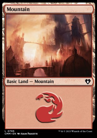 (795) Magic The Gathering Commander Masters: Extras Single: Mountain (V.5)  Land