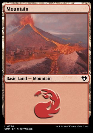 (796) Magic The Gathering Commander Masters: Extras Single: Mountain (V.6)  Land