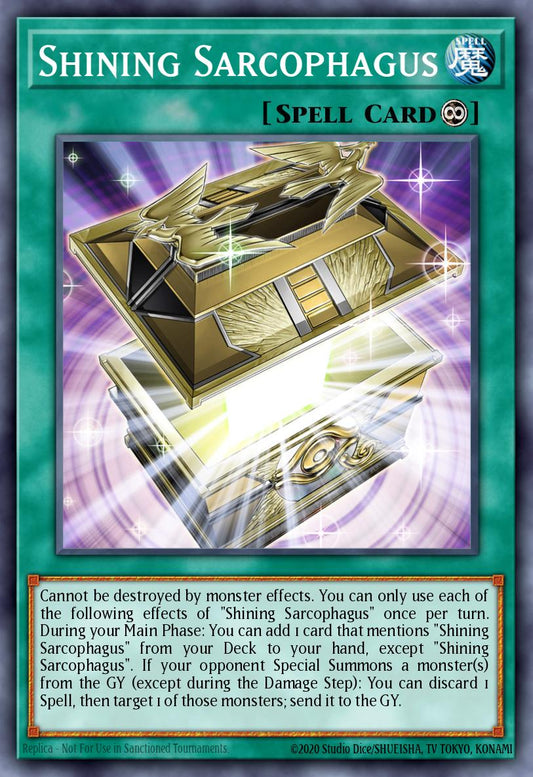 (051) YuGiOh TCG LEDE: Legacy of Destruction Single: Shining Sarcophagus (V.1 - Secret Rare)  Secret Rare