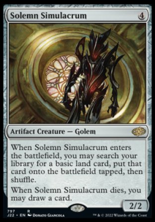 (797) Magic The Gathering Jumpstart 2022 Single: Solemn Simulacrum  Rare