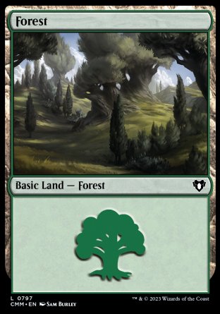 (797) Magic The Gathering Commander Masters: Extras Single: Forest (V.4)  Land