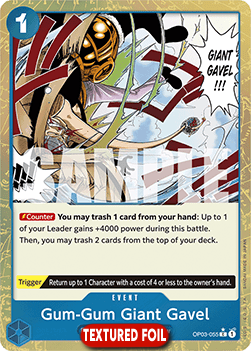 (OP03-055) One Piece TCG PRB01: The Best Single: Gum-Gum Giant Gavel (OP03-055) (V.3)  Common