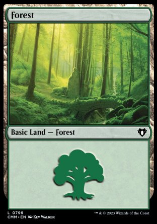 (799) Magic The Gathering Commander Masters: Extras Single: Forest (V.6)  Land